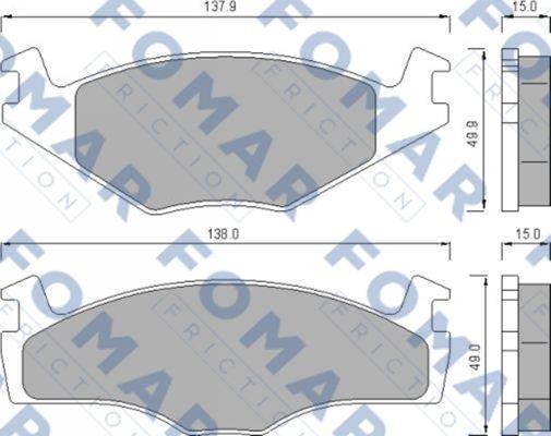 FOMAR Friction FO 436481 - Brake Pad Set, disc brake www.autospares.lv