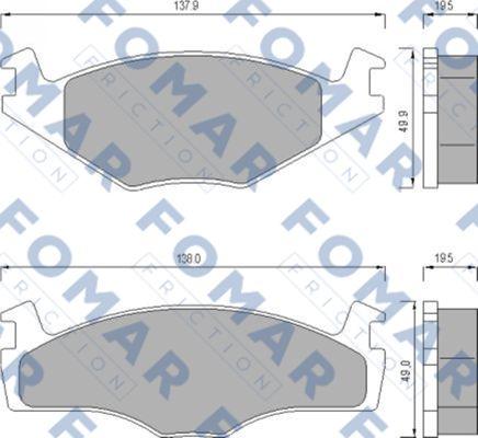 FOMAR Friction FO 436681 - Тормозные колодки, дисковые, комплект www.autospares.lv