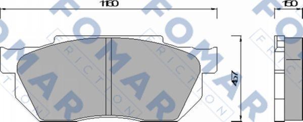 FOMAR Friction FO 438581 - Тормозные колодки, дисковые, комплект www.autospares.lv