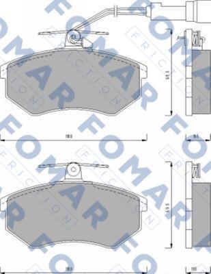 FOMAR Friction FO 432881 - Тормозные колодки, дисковые, комплект www.autospares.lv