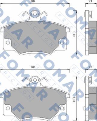 FOMAR Friction FO 437381 - Bremžu uzliku kompl., Disku bremzes autospares.lv