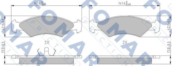 FOMAR Friction FO 421881 - Bremžu uzliku kompl., Disku bremzes www.autospares.lv