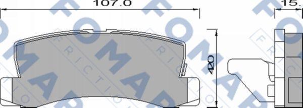 FOMAR Friction FO 428881 - Тормозные колодки, дисковые, комплект www.autospares.lv