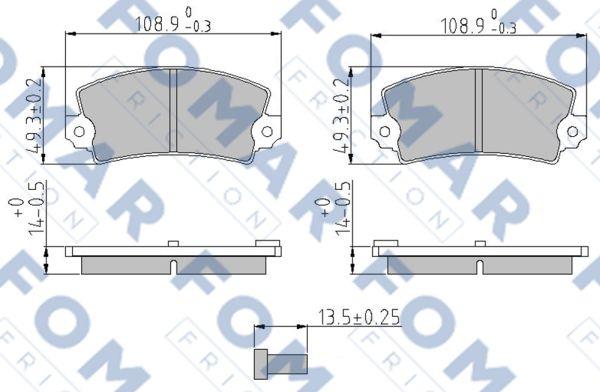 FOMAR Friction FO 422687 - Bremžu uzliku kompl., Disku bremzes www.autospares.lv