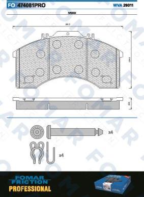 FOMAR Friction FO 474081 - Bremžu uzliku kompl., Disku bremzes www.autospares.lv