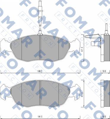 FOMAR Friction FO 475881 - Bremžu uzliku kompl., Disku bremzes www.autospares.lv