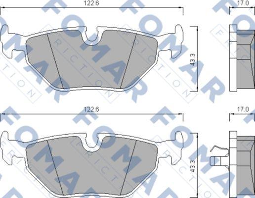 FOMAR Friction FO 476581 - Bremžu uzliku kompl., Disku bremzes www.autospares.lv