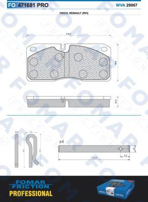 FOMAR Friction FO 471681 - Bremžu uzliku kompl., Disku bremzes www.autospares.lv