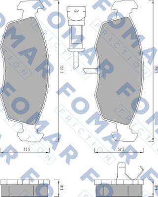 FOMAR Friction FO 478581 - Тормозные колодки, дисковые, комплект www.autospares.lv