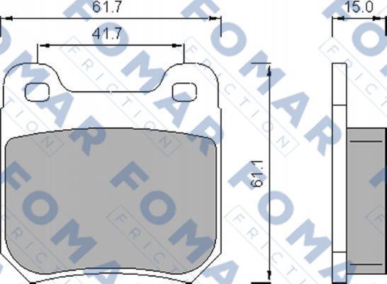 FOMAR Friction FO 478781 - Тормозные колодки, дисковые, комплект www.autospares.lv