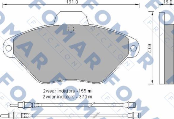 FOMAR Friction FO 592581 - Bremžu uzliku kompl., Disku bremzes www.autospares.lv