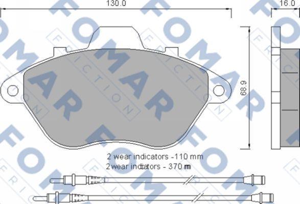 FOMAR Friction FO 554581 - Bremžu uzliku kompl., Disku bremzes www.autospares.lv