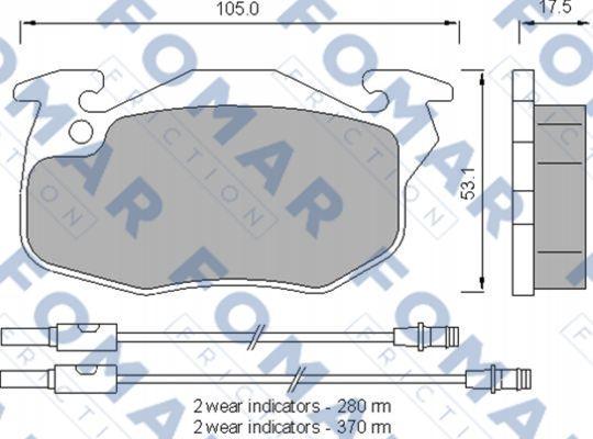 FOMAR Friction FO 553781 - Bremžu uzliku kompl., Disku bremzes www.autospares.lv