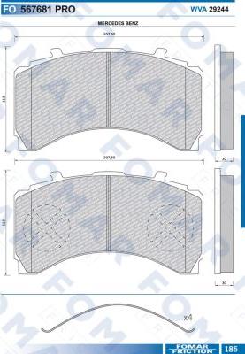 FOMAR Friction FO 567681 - Bremžu uzliku kompl., Disku bremzes www.autospares.lv