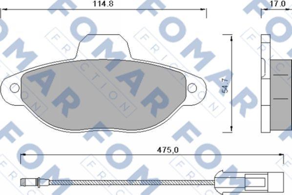 FOMAR Friction FO 582881 - Brake Pad Set, disc brake www.autospares.lv