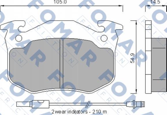 FOMAR Friction FO 528281 - Bremžu uzliku kompl., Disku bremzes www.autospares.lv