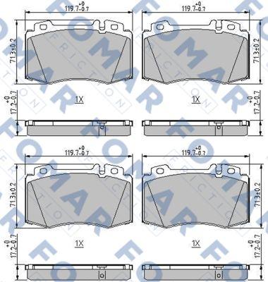 FOMAR Friction FO 694181 - Bremžu uzliku kompl., Disku bremzes autospares.lv