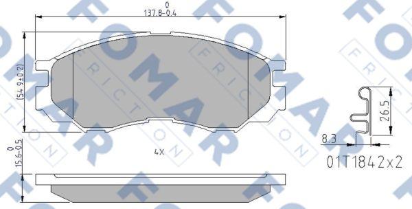 FOMAR Friction FO 690781 - Тормозные колодки, дисковые, комплект www.autospares.lv