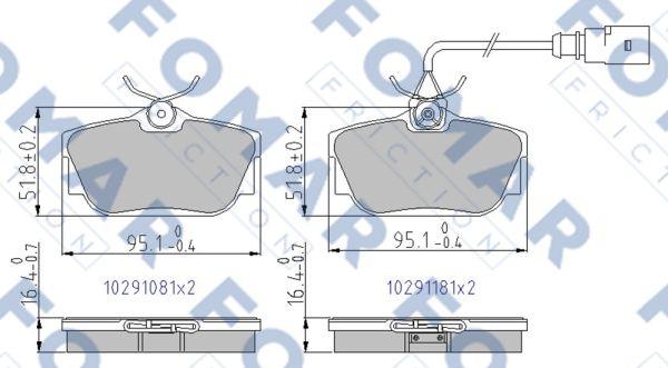 FOMAR Friction FO 691181 - Brake Pad Set, disc brake www.autospares.lv