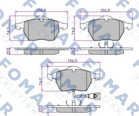 FOMAR Friction FO 692581 - Brake Pad Set, disc brake www.autospares.lv