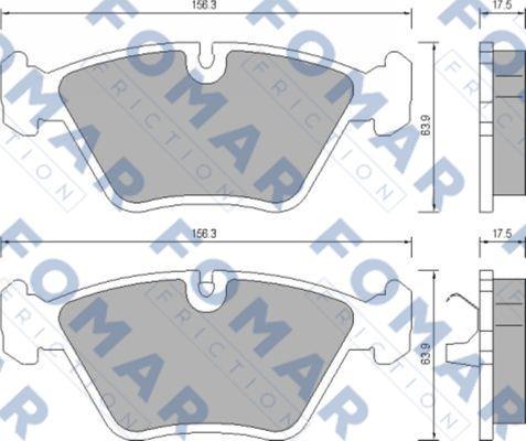 FOMAR Friction FO 649281 - Тормозные колодки, дисковые, комплект www.autospares.lv