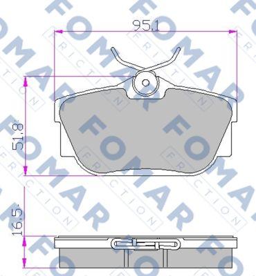 FOMAR Friction FO 646881 - Тормозные колодки, дисковые, комплект www.autospares.lv