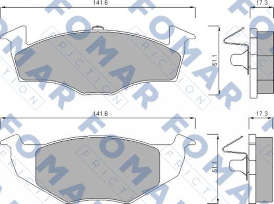 FOMAR Friction FO 643081 - Тормозные колодки, дисковые, комплект www.autospares.lv