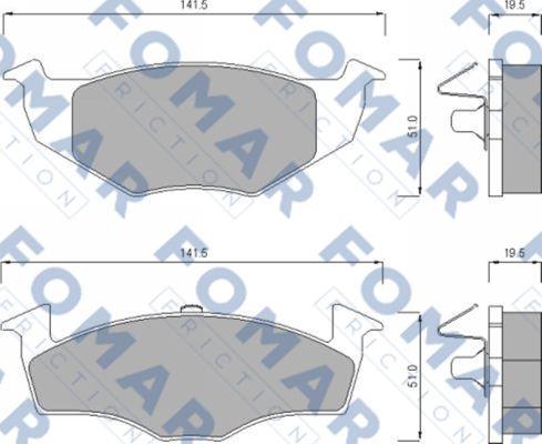 FOMAR Friction FO 643281 - Тормозные колодки, дисковые, комплект www.autospares.lv