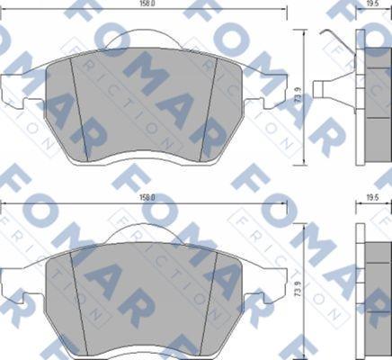 FOMAR Friction FO 647981 - Brake Pad Set, disc brake www.autospares.lv