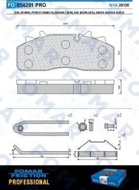 FOMAR Friction FO 654281 - Bremžu uzliku kompl., Disku bremzes www.autospares.lv