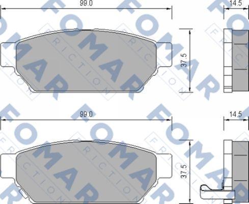 FOMAR Friction FO 652781 - Bremžu uzliku kompl., Disku bremzes www.autospares.lv