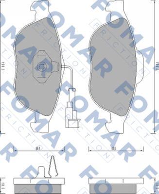 FOMAR Friction FO 665881 - Bremžu uzliku kompl., Disku bremzes autospares.lv