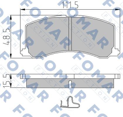 FOMAR Friction FO 665381 - Тормозные колодки, дисковые, комплект www.autospares.lv