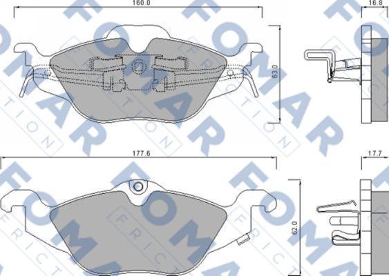 FOMAR Friction FO 666281 - Тормозные колодки, дисковые, комплект www.autospares.lv