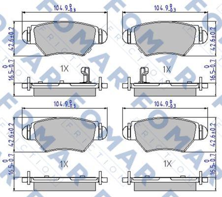 FOMAR Friction FO 668181 - Bremžu uzliku kompl., Disku bremzes autospares.lv