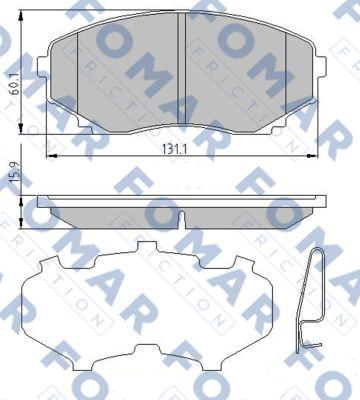 FOMAR Friction FO 663781 - Тормозные колодки, дисковые, комплект www.autospares.lv