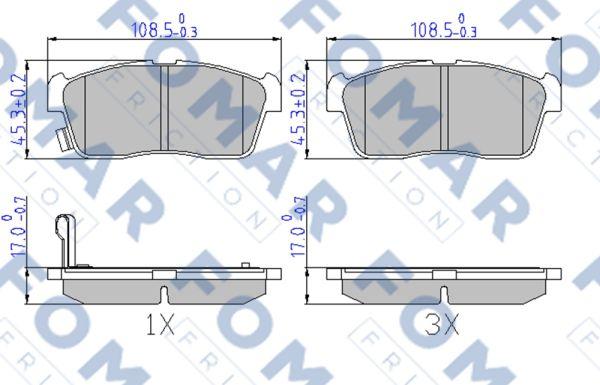 FOMAR Friction FO 603681 - Bremžu uzliku kompl., Disku bremzes www.autospares.lv