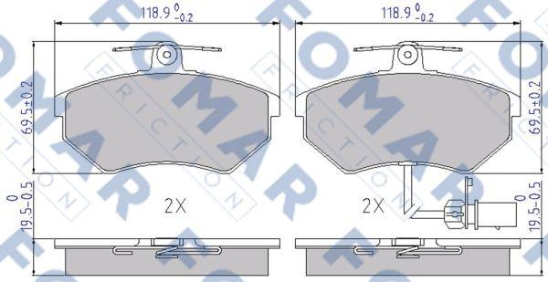 FOMAR Friction FO 689281 - Bremžu uzliku kompl., Disku bremzes www.autospares.lv