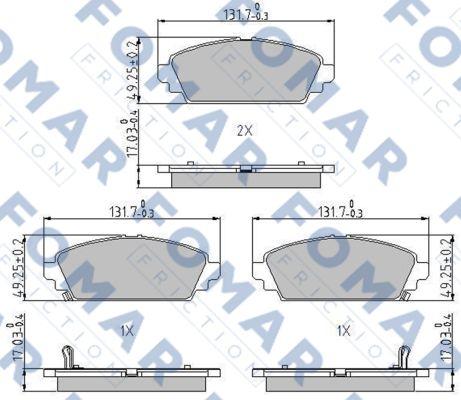 FOMAR Friction FO 689781 - Brake Pad Set, disc brake www.autospares.lv