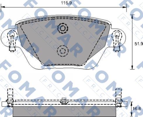 FOMAR Friction FO 684681 - Тормозные колодки, дисковые, комплект www.autospares.lv