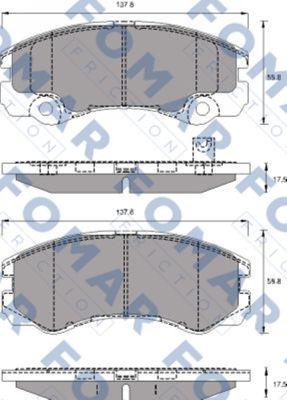 FOMAR Friction FO 684381 - Bremžu uzliku kompl., Disku bremzes www.autospares.lv