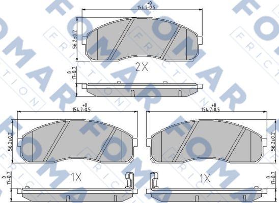 FOMAR Friction FO 685981 - Bremžu uzliku kompl., Disku bremzes www.autospares.lv