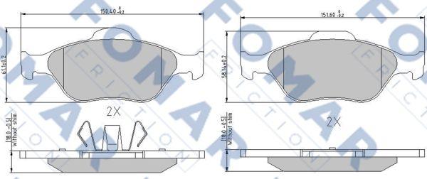 FOMAR Friction FO 685181 - Тормозные колодки, дисковые, комплект www.autospares.lv