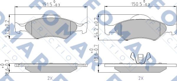 FOMAR Friction FO 685381 - Тормозные колодки, дисковые, комплект www.autospares.lv