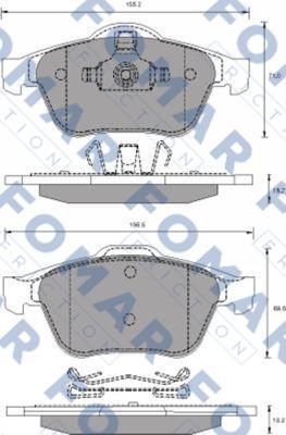 FOMAR Friction FO 686481 - Bremžu uzliku kompl., Disku bremzes www.autospares.lv