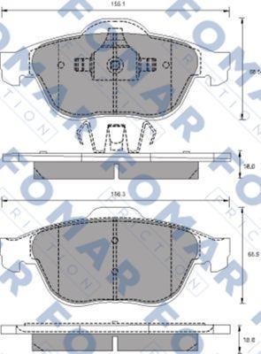 FOMAR Friction FO 686281 - Bremžu uzliku kompl., Disku bremzes autospares.lv