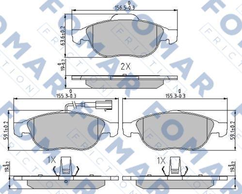 FOMAR Friction FO 688681 - Brake Pad Set, disc brake www.autospares.lv