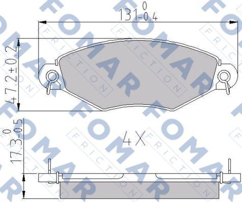 FOMAR Friction FO 688181 - Тормозные колодки, дисковые, комплект www.autospares.lv