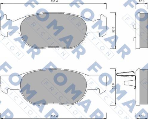 FOMAR Friction FO 688281 - Bremžu uzliku kompl., Disku bremzes www.autospares.lv