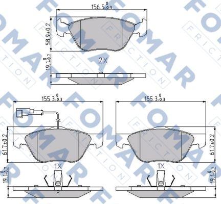 FOMAR Friction FO 688781 - Brake Pad Set, disc brake www.autospares.lv